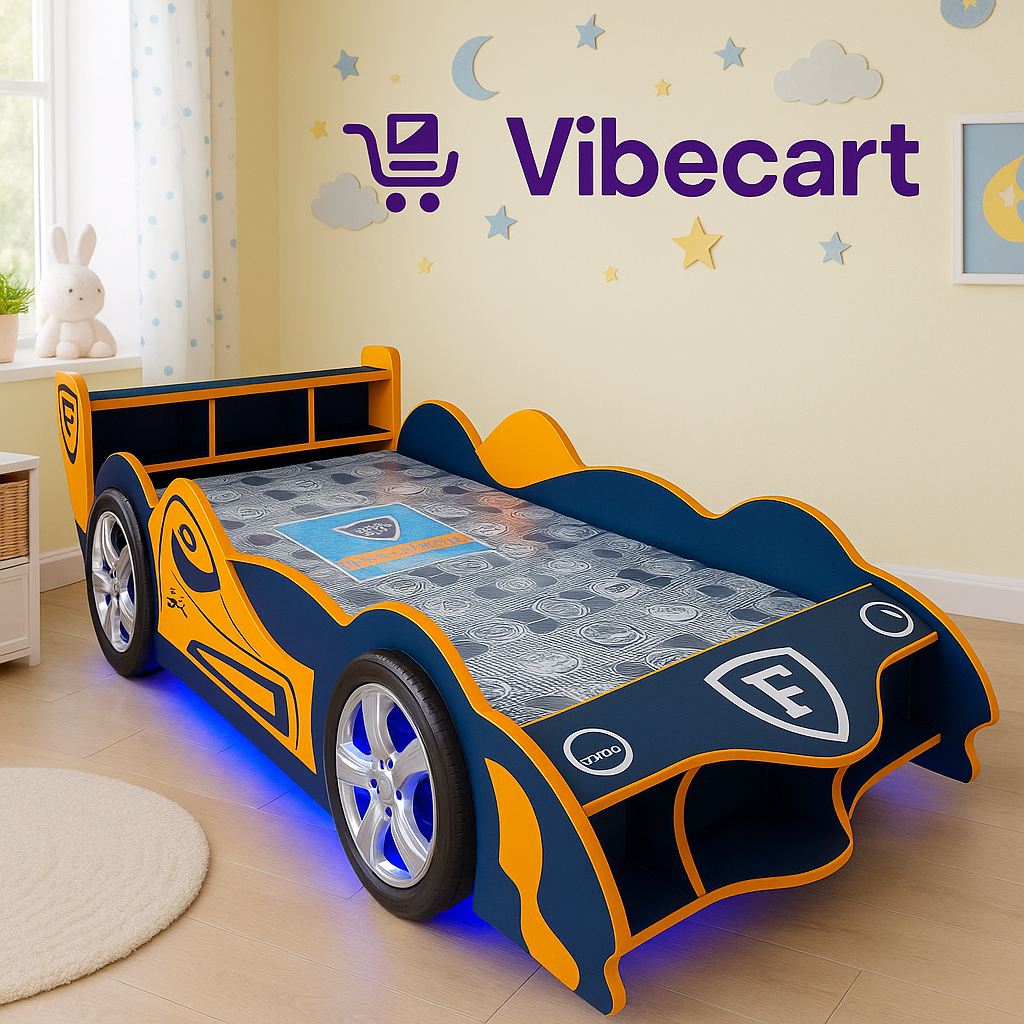 Space Racer Kids Bed – Galaxy Theme with LED Wheels | Vibecart