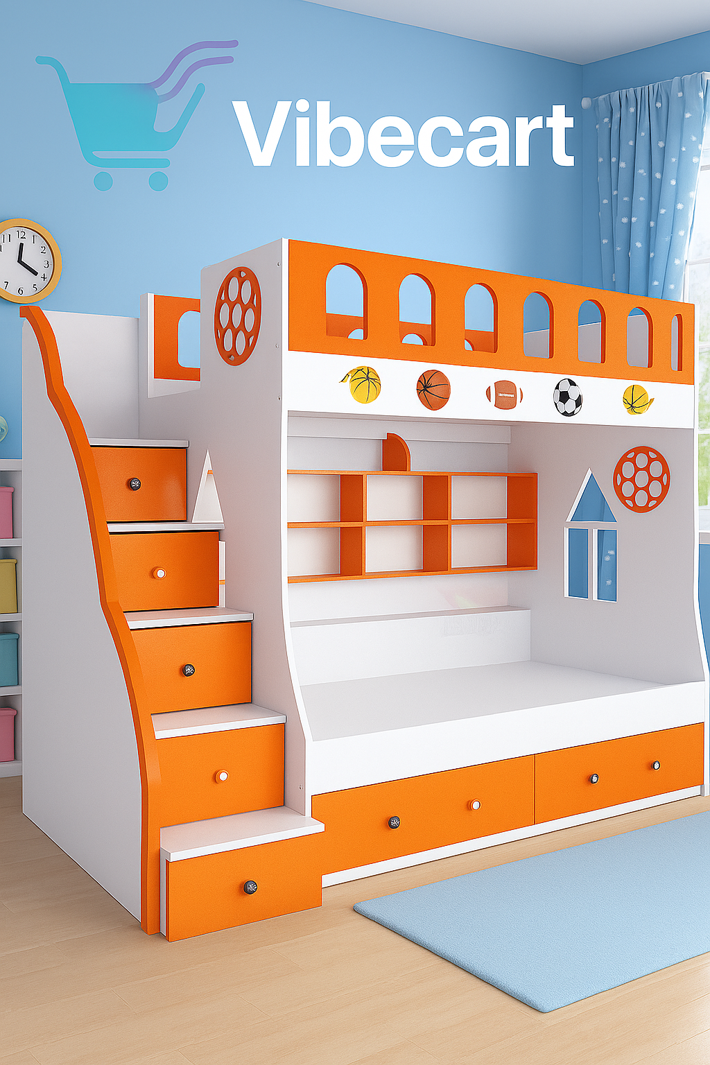 “Vibecart Kids Bunk Bed – Fun, Storage & Style in One!”