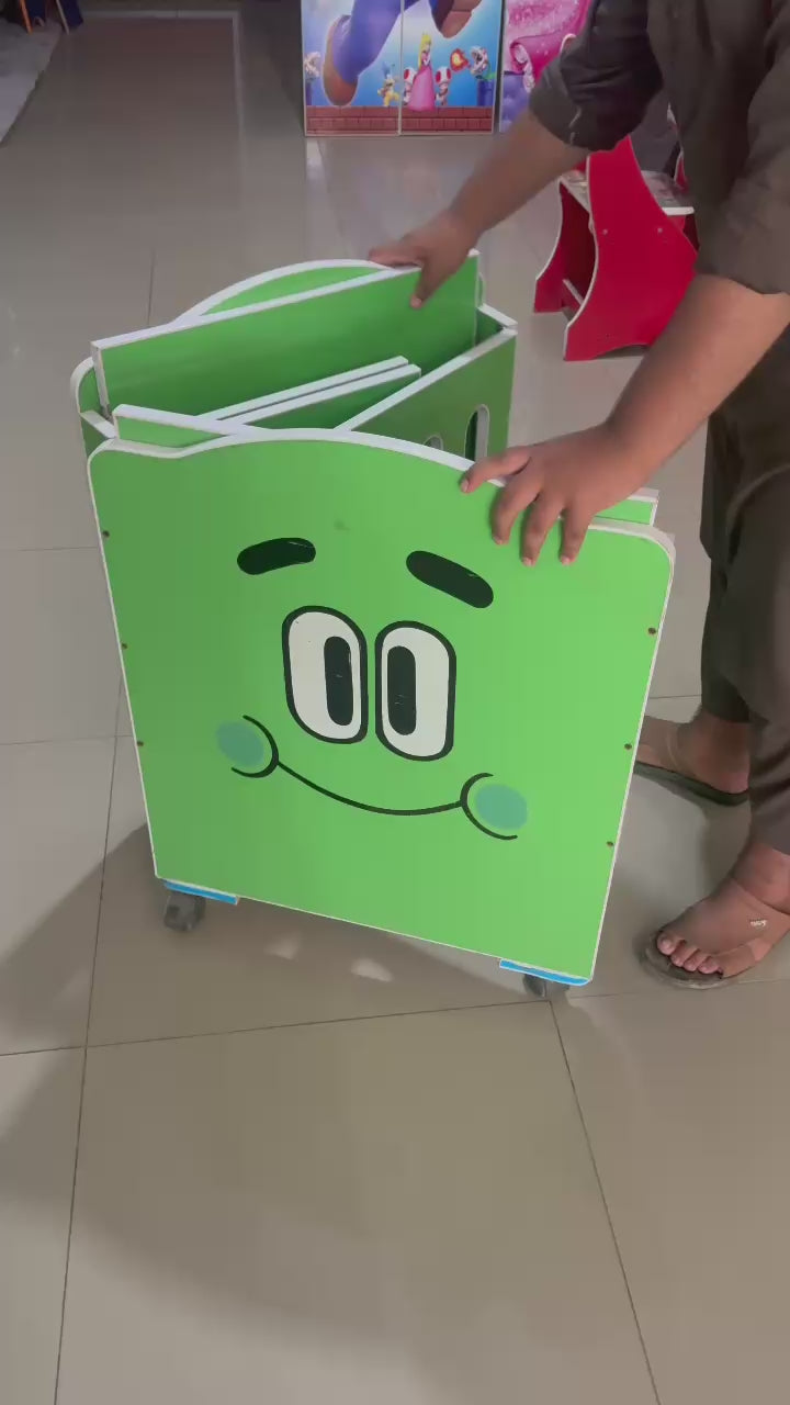 Kids Folding Bed with Cartoon Design – Space-Saving & Fun!